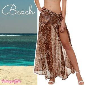 Sarong Swimsuit Coverup Brown for Women